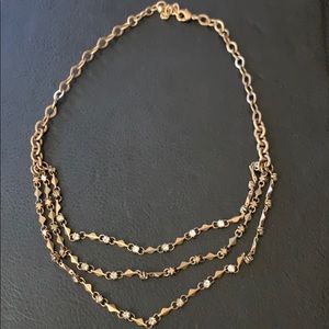 Gold and rhinestone fashion necklace